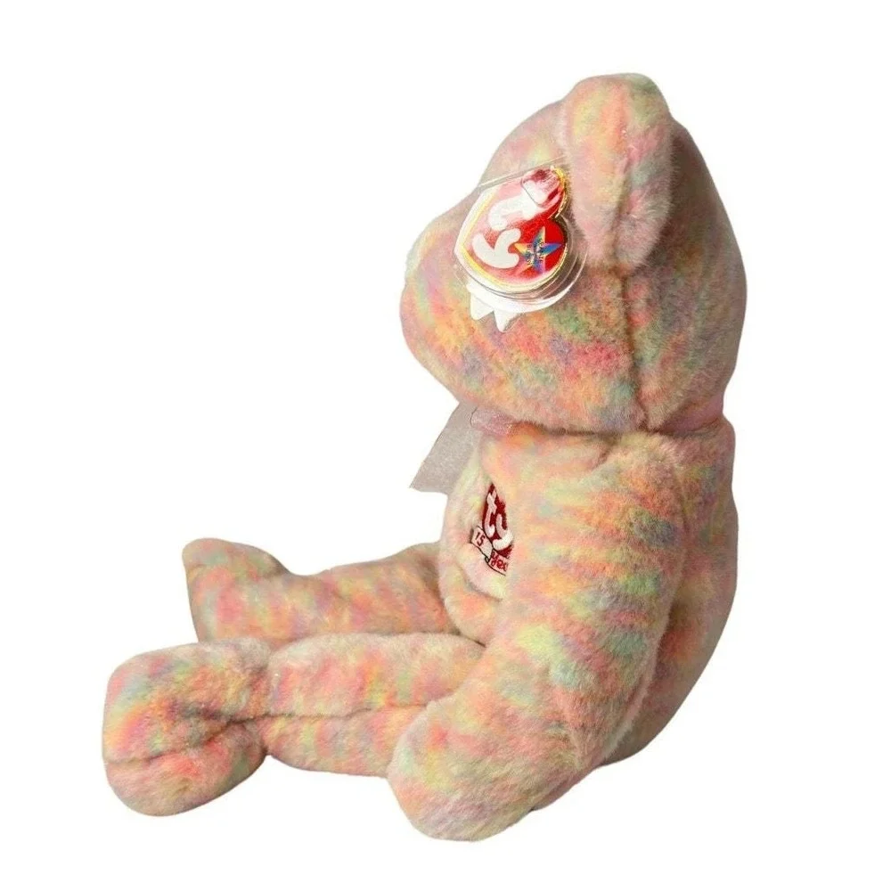 Celebrate the Bear | 15th Anniversary Pastel 🌈 | Mint Heart Tag TY Beanie Buddy